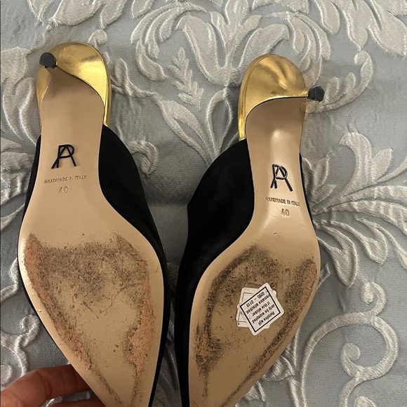 Paul Andrew Black suede and Gold Mules - Picture 4 of 10